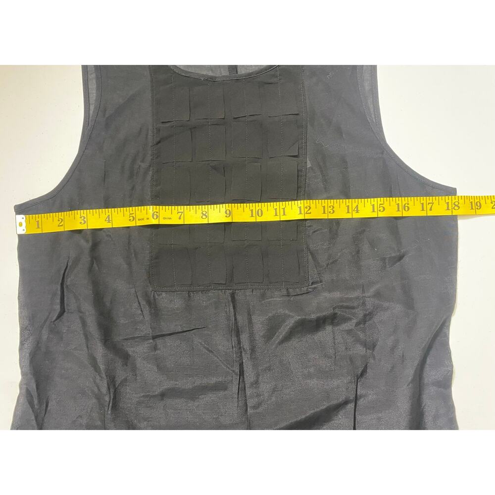 GAP Women S Cotton Silk Sheer Sleeveless Blouse Top Tank Ruffle Appliqué Bib NWT - Picture 5 of 5